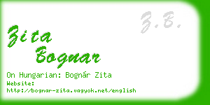 zita bognar business card