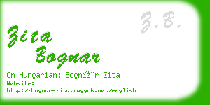 zita bognar business card